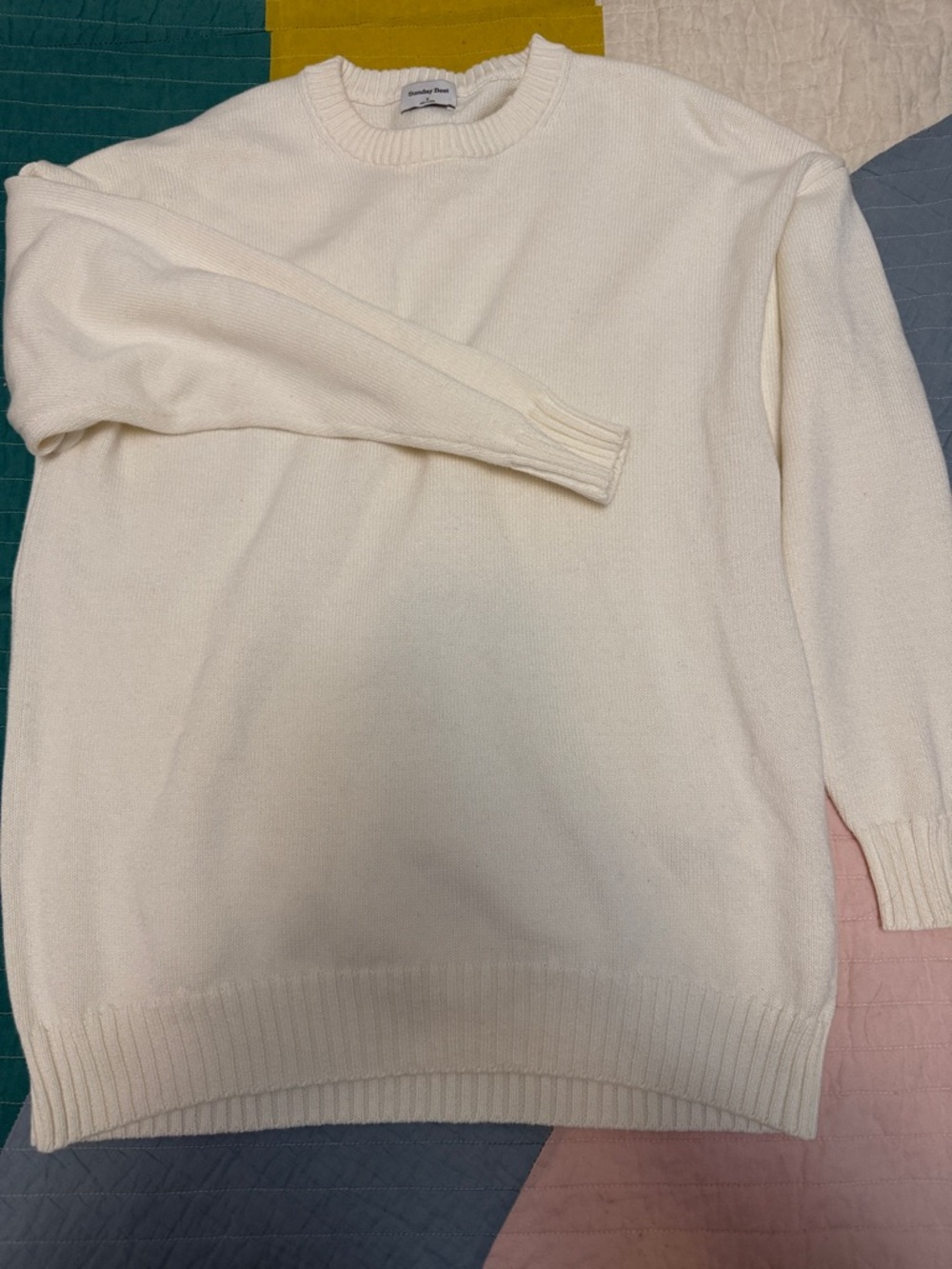 Sunday Best Cream Oversized Crewneck Sweater
